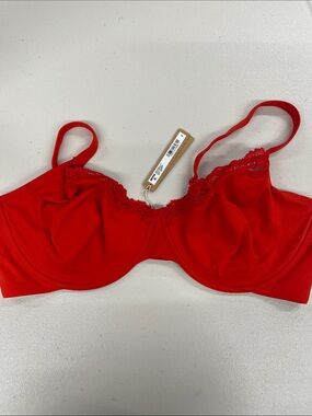 SKIMS fits everybody lace unlined Demi bra Cayenne 42DD